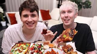 DAN AND PHIL MASSIVE PIZZA MUKBANG 2