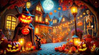 Cozy Autumn Village Halloween Ambience  Scary Halloween Sounds Halloween Background Music