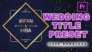 Famous Adobe premiere pro wedding title project free download 2020