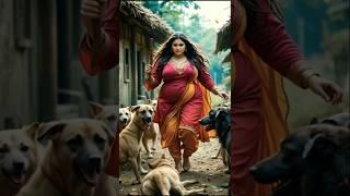 Fearless Woman vs Wild Dogs  #DogAttack #WildSurvival