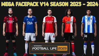 NEW MEGA FACEPACK V14 SEASON 2023 - 2024 | FOOTBALL LIFE 2023 SMOKEPATCH | SIDER & CPK VERSION