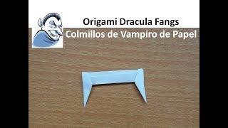 Origami Easy Teeth Fangs, DIY Custome Crafts - Colmillos fáciles de Papel Disfraz Dientes Dracula