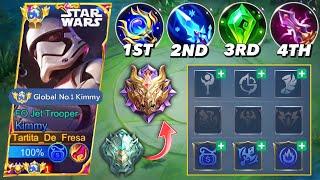 TOP 1 GLOBAL KIMMY EMBLEM SET AND BUILD NEW META 2023 | KIMMY BEST BUILD 2023 | MLBB