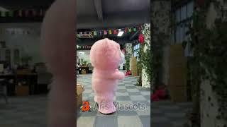 2m Inflatable Pink Furry Bear Costume for Entertainments Walking Mascot