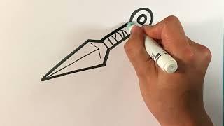 EASY How to Draw NARUTO WEAPONS