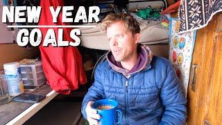 Sharing my 10 New Years goals | Winter Storm Warning! | Campfire Cooking