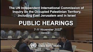 Public Hearings: UN Commission of Inquiry on Occupied Palestinian Territory, East Jerusalem, Israel