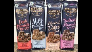 Niagara Chocolates Bar: Dark Chocolate, Milk Chocolate, Almond Toffee & Salted Almond Review