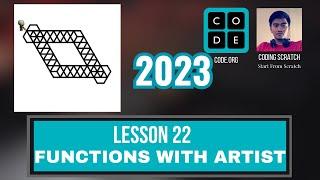 Code.org Lesson 22 Functions with Artist | Express Course 2023 Update