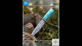 Behemoth 7.0" Damascus Steel Handmade Hunting Knife with Bone Handle