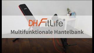 DH FitLife Hantelbank klappbar mit Curlbank & Beinstrecker