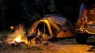 Hot Tent Camping In The Forest