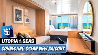 Utopia of the Seas | Connecting Ocean View Balcony Walkthrough Tour | Royal Caribbean | 2024 | 4K