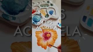 4 tips para acuarela ️| #shorts #art #acuarela #watercolor #watercolorpainting #arttips