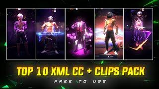 TOP 10 XML CC + CLIPS | FF NEW LOBBY CLIPS PACK | FF EMOTE CLIPS | FF CLIPS