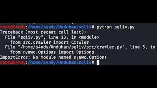 Fix ImportError: No module named nyawc.Options SQLIV in Kali Linux