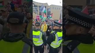 Counter-protesters drown out far-right group in Glasgow city centre