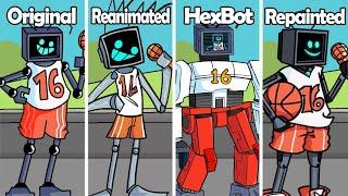 Hex Original Vs Reanimated Vs Repainted Vs HexBot - Friday Night Funkin'