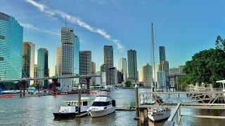 Brisbane City Walking Tour  | 4K Evening Walking Tour Through Brisbane Kangaroo Point [Part 1]