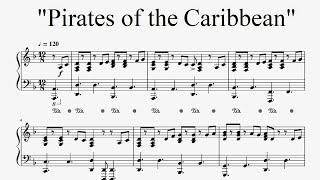 Pirates of the Caribbean - He's a Pirate (piano sheet music)