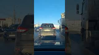 зимняя дорога, Тула, по окружной мимо центральной свалки до Глобуса #roud #snow #winter