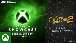 [Audio Description] Xbox Games Showcase 2025 | The Outer Worlds 2 & Grounded 2 Direct