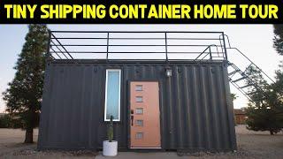 Luxury Ultra Modern TINY SHIPPING CONTAINER HOME! (Full Tour)