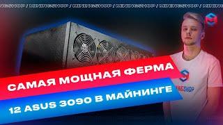 Самая мощная майнинге ферма! Разгон хешрейта 12 карт 3090 Asus TUF Gaming