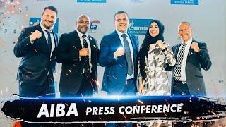 AIBA PRESS CONFERENCE. UMAR KREMLEV, ROY JONES JR, ZEINA NASSAR, ROBERTO CAMMARELLE, ISTVAN KOVACS.