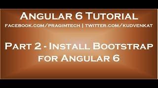 Install Bootstrap for Angular 6