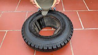 WOW - AMAZING - Cement and tires car - simple and creative ideas from recycled items/ beautiful easy