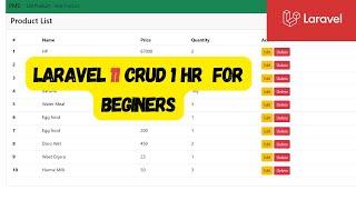 Laravel 11 CRUD operation #laravel #phpframework #reactjs