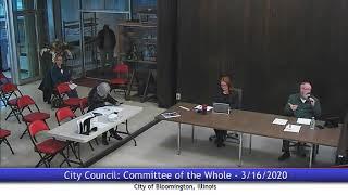 City of Bloomington, IL - COVID-19 Response Plan 3/16/2020