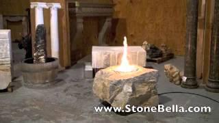 Natural Stone Fire Pit with Fire Glass from StoneBella