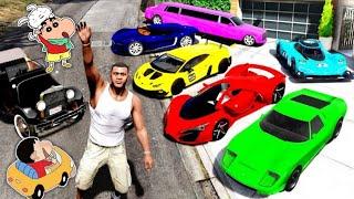 Shinchan Became Riches Persian in GTA 5 | Shinchan Collecting Bugatti Super Car in GTA 5 [Hindi]