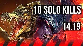 RENEKTON vs AATROX (TOP) | 10 solo kills, 12/1/0, Legendary | EUW Master | 14.19