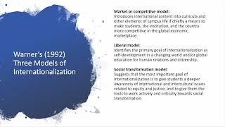 Foundation Module: Models in Internationalization