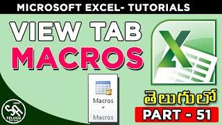 Ms Excel Tutorials in Telugu Part 51|| Macros || View Tab || SA Freshers Adda