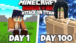 I Survived 100 Days as a TITAN in HARDCORE Minecraft!