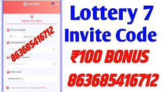 Lottery 7 Invite Code - 863685416712