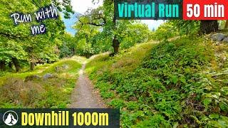 Downhill 1k  Switzerland Wonderland | Treadmill Running | Virtual Run #95