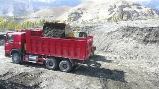 New SEM 660D Wheel Loader Loading Sinotruk Howo336 On Skardu Road.