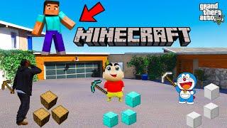 Franklin Meet Steve in GTA 5 and Playing Minecraft in GTA 5 With Shinchan and Doraemon