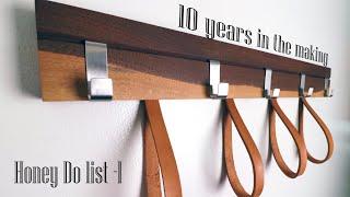 Making a wood, leather and steel coatrack