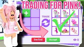 Accepting EVERY TRADE until I get TRADED PINK In Adopt Me!