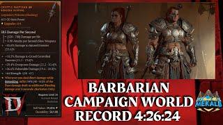 Diablo 4 Speedrun - Barbarian Campaign World Record - 4:26:24