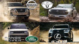 SUV Battle 2023: Toyota lc300 GR Sport, Lexus lx600, Range Rover sports, & Nissan Nismo.