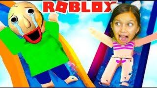 БАЛДИ в АКВАПАРКЕ в РОБЛОКС! BALDI в Реальной Жизни Roblox Robloxian Waterpark Валеришка Для детей