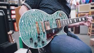 Gibson Les Paul Custom 3A Quilt Maple Top Ocean Blue - Guitar Demo