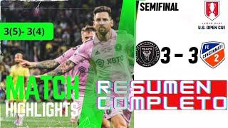 Inter Miami vs Cincinnati 3-3 (5-4 en Penales) | Resumen COMPLETO  Goles y PENALES | Semifinal US